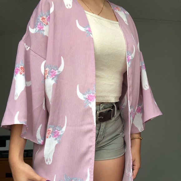 Floral Cow Skull kimono ! - Picture 2 of 5